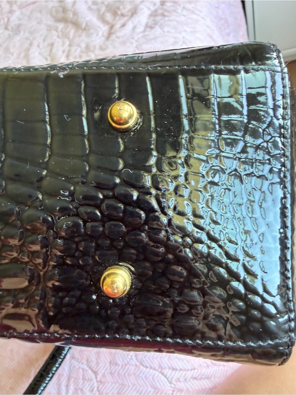 Brahmin Medium Asher Tote Black Croc Embossed Leather - Picture 11 of 11
